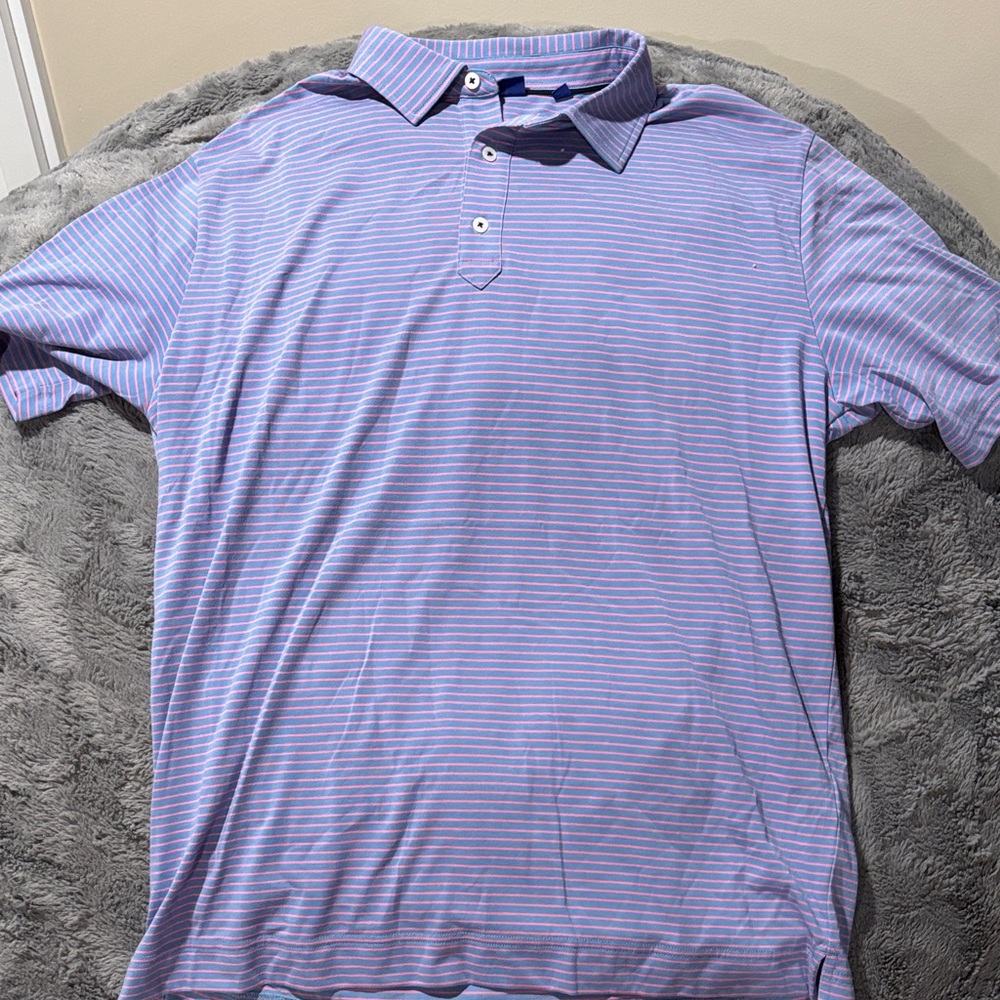 FootJoy Men's Polo Shirt - Light Purple Stripes